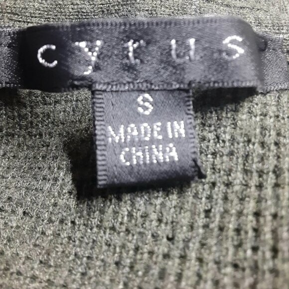 Cyrus Waffle Knit Green Long Open Hoodie Cardigan Small - Picture 4 of 5